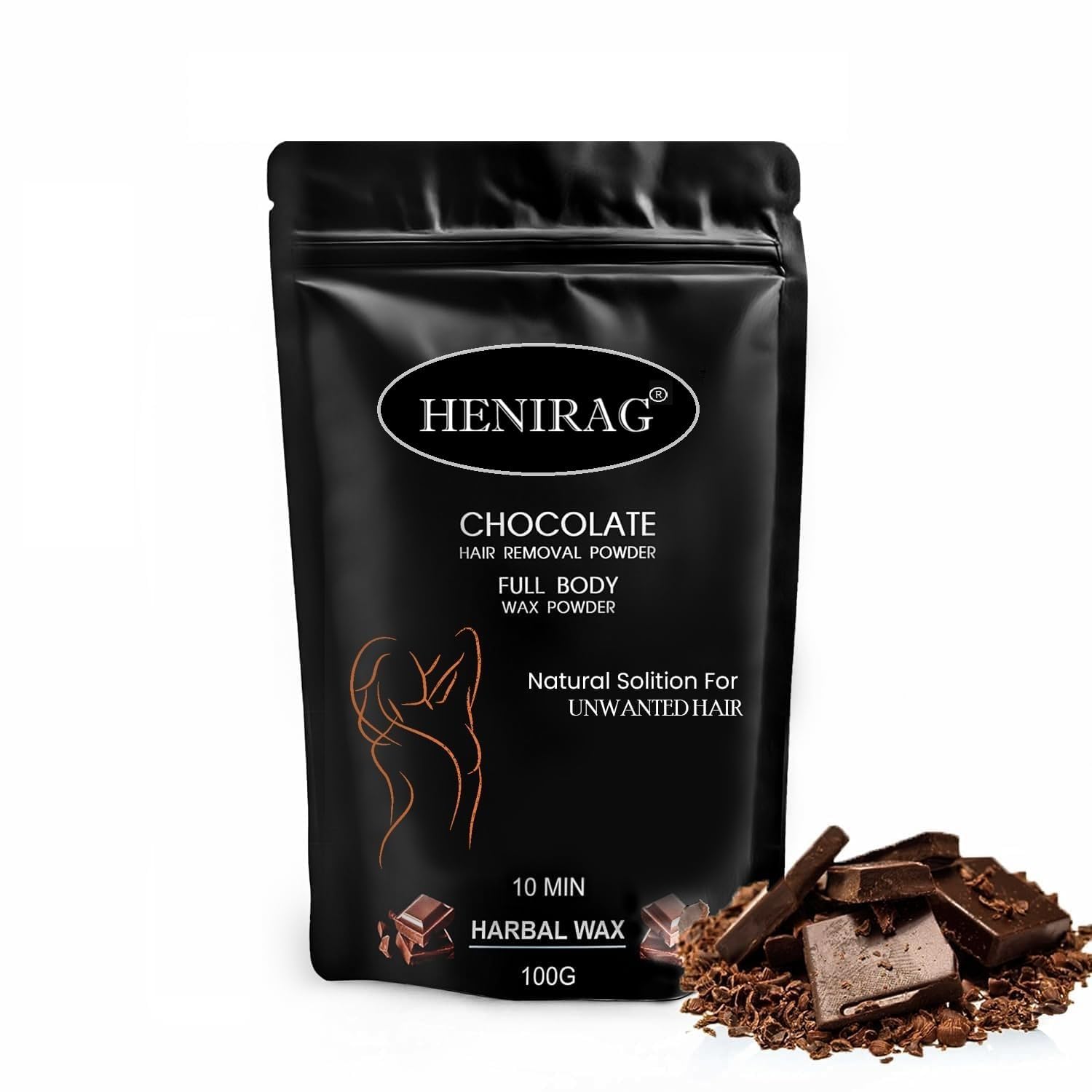 Chocolate Body Wax Powder, Natural Hair Removal Solution,10 Min Painless Herbal Hair Removal Waxing Powder, All Types Of Hair Skin Hands Legs Underarms Private Bikini Part 100Gm (PACK OF- 1)