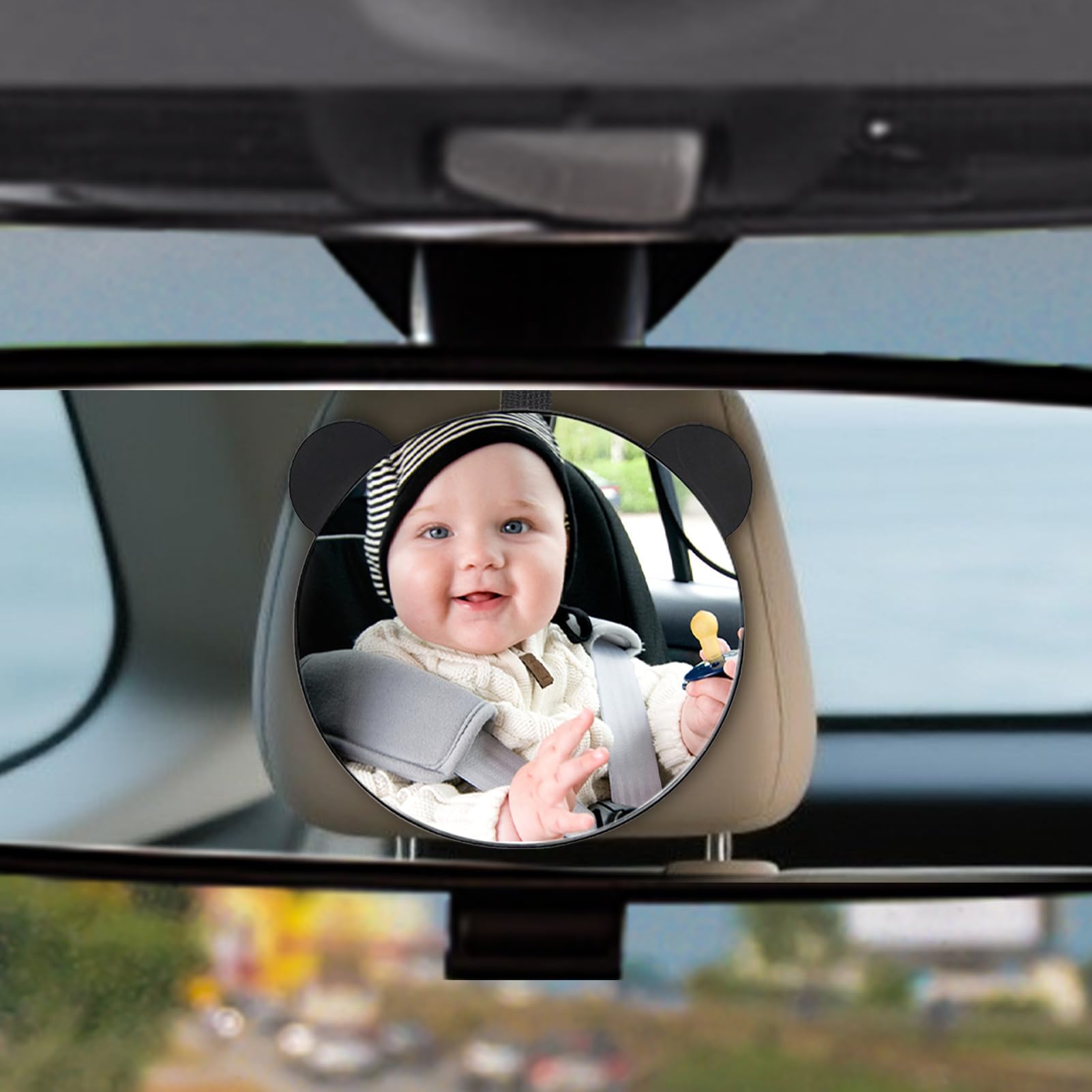Espejo para coche para bebé Monitor retrovisor irrompible con vista amplia | Espejo silla coche bebé a contramarcha Seguridad infantil, instalación fácil, accesorios auto,