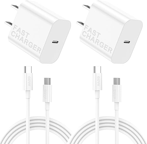 Fast Charger for iPhone 17 16 15,2 Pack 60W USBC to USBC Cable Cord with 20W Apple iPad USB C Wall Chrager Type-c Block for iPhone 17/Pro/Pro Max/17 Air/ 16/16 Pro/16 Pro Max/15/Plus/Pro/Pro Max iPad