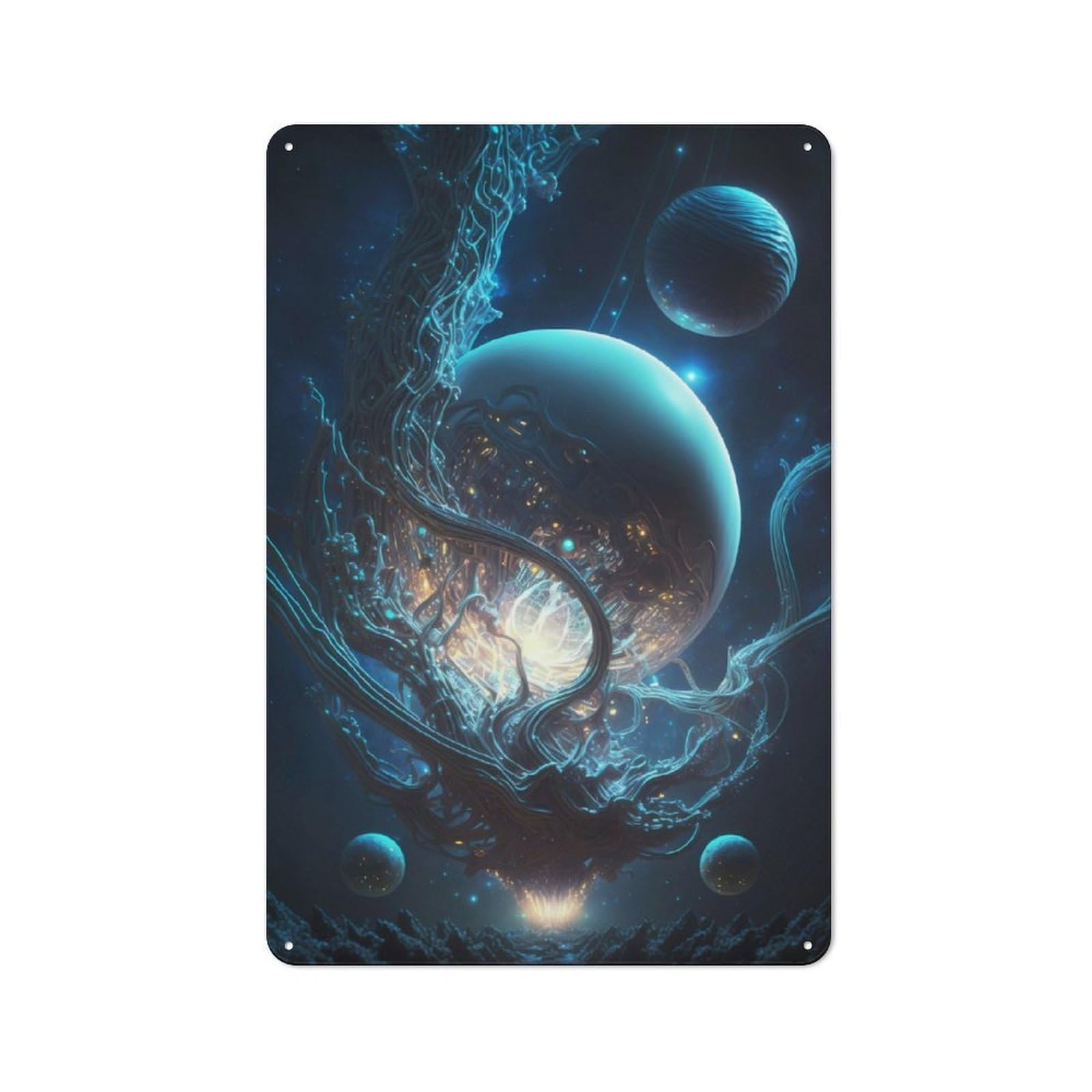 Junmoney Nebulous Interspace For Hobby Room Or Studio, Retro-Style Tin Sign 30X20cm, For Room Styling Across Hobby Rooms And Studios