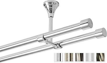 Rollmayer Metal Curtain Pole, Ø 16 mm pole, easy to assemble, curtain rings not included (silver, gold, stainless steel)