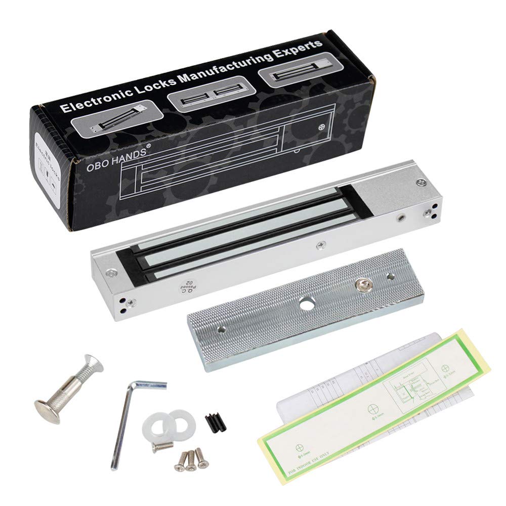 ReaIOKbii Magnetic Door Lock, Fail Safe 280KG Holding Force, Mini Magnet EM Maglock for Out Swinging Doors