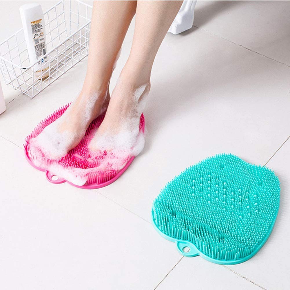 Prakal Shower Foot Scrubber - Feet Cleaner with Non Slip Suction Cups Massage Mat Improve Circulation Relieve Tired and Pain