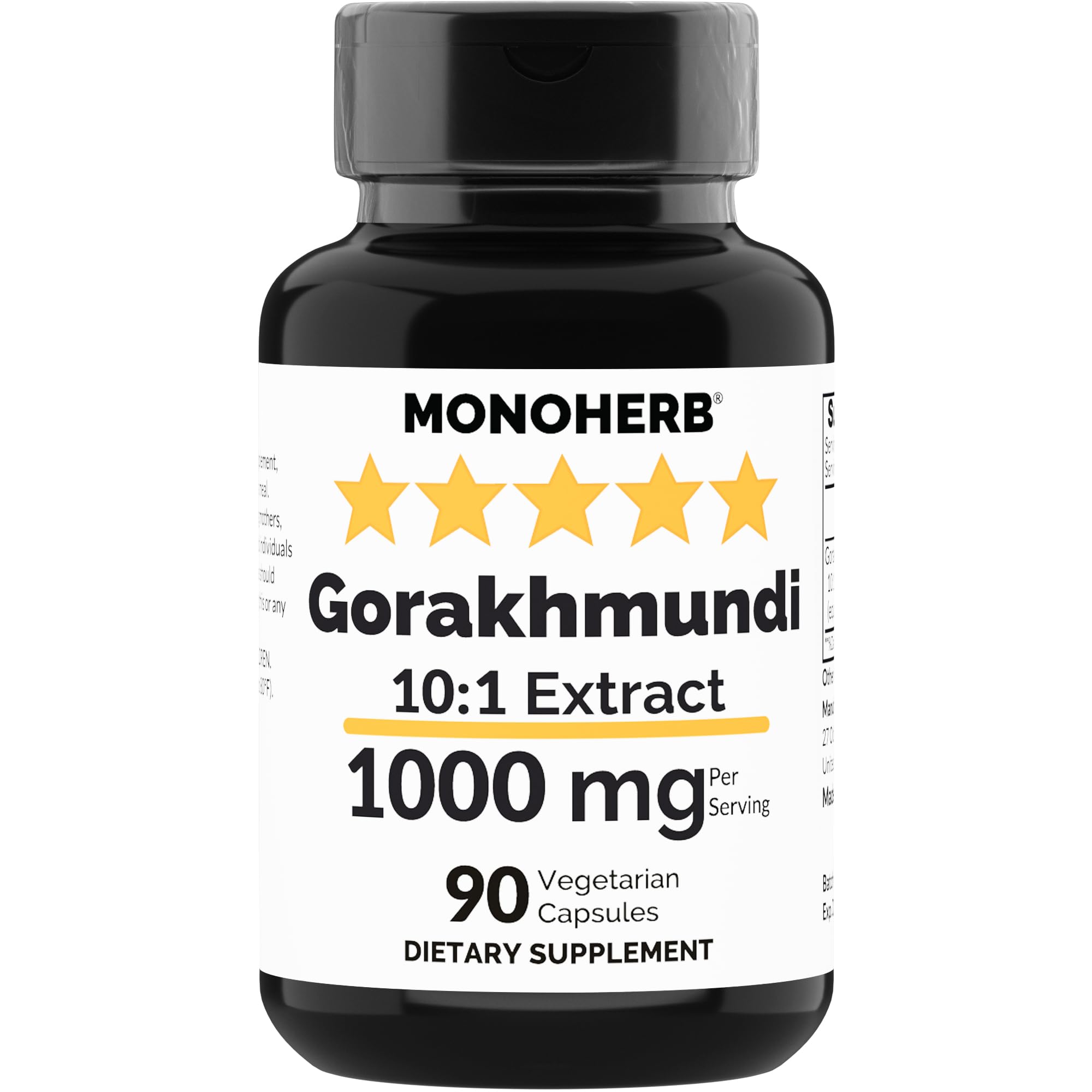 MONOHERB Gorakhmundi Extract 1000 mg - 90 Vegetarian Capsules