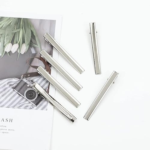 Miniatura 7 de Lawie Paquete de 100 pinzas de cocodrilo de metal para el pelo de cocodrilo de 2.559 in, pinzas para el cabello, pinzas para el cabello, pinzas para