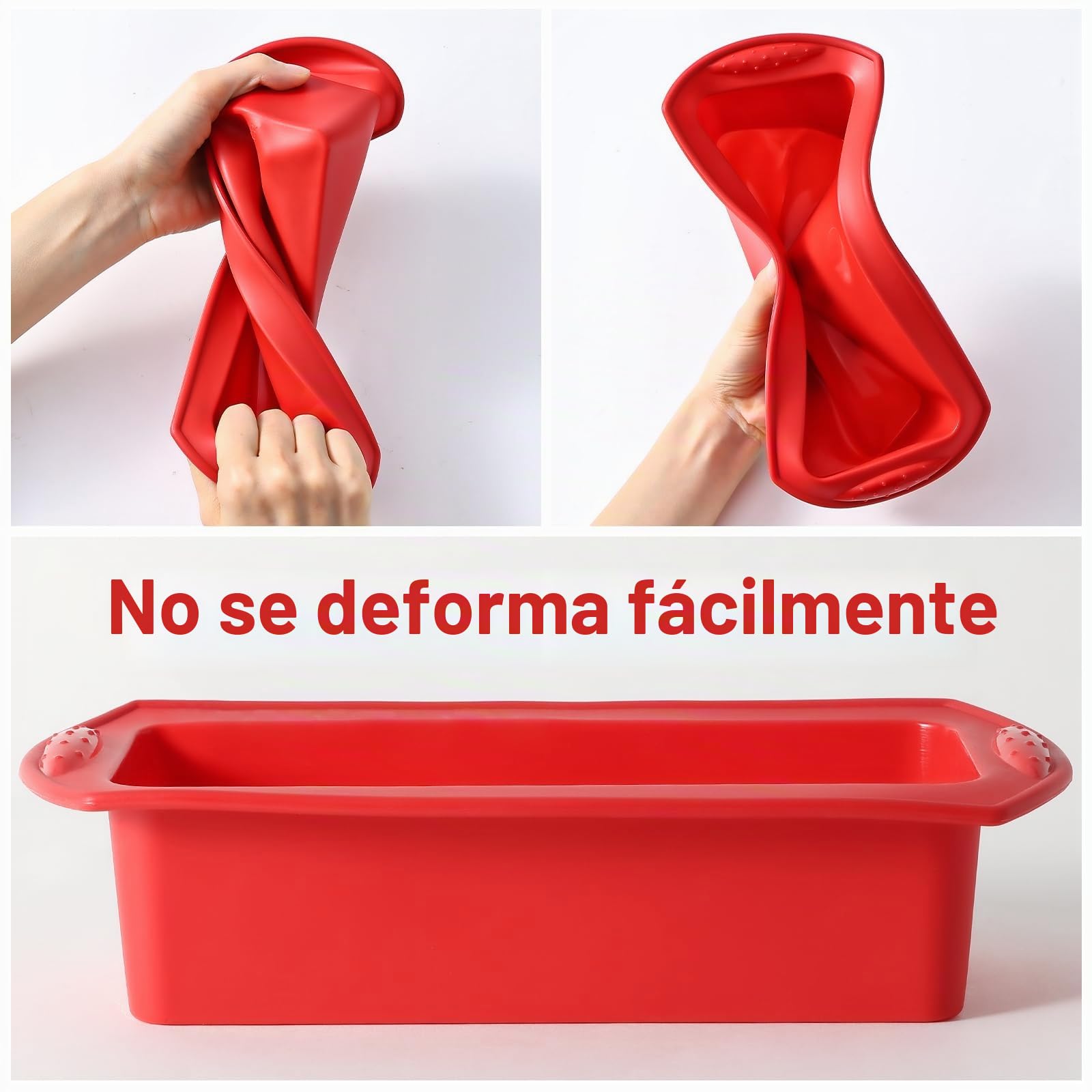 Juego de 2 moldes de silicona antiadherentes para hornear pan y pan de 27,5 x 21,5 x 6,5 cm (D2500051)