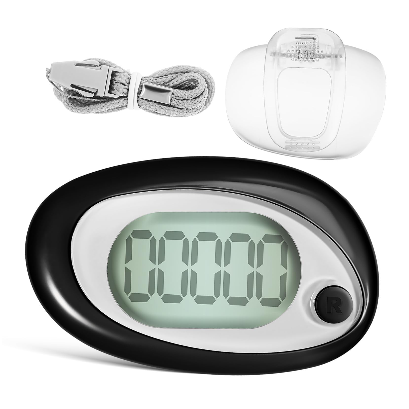 UPKOCH Schrittzähler Schritte Gehen 3D Knöchel Schalter Sport Clips Elektronisch Schlüssel Für Lauftheke Wandern Spazierzähler Plastik Black