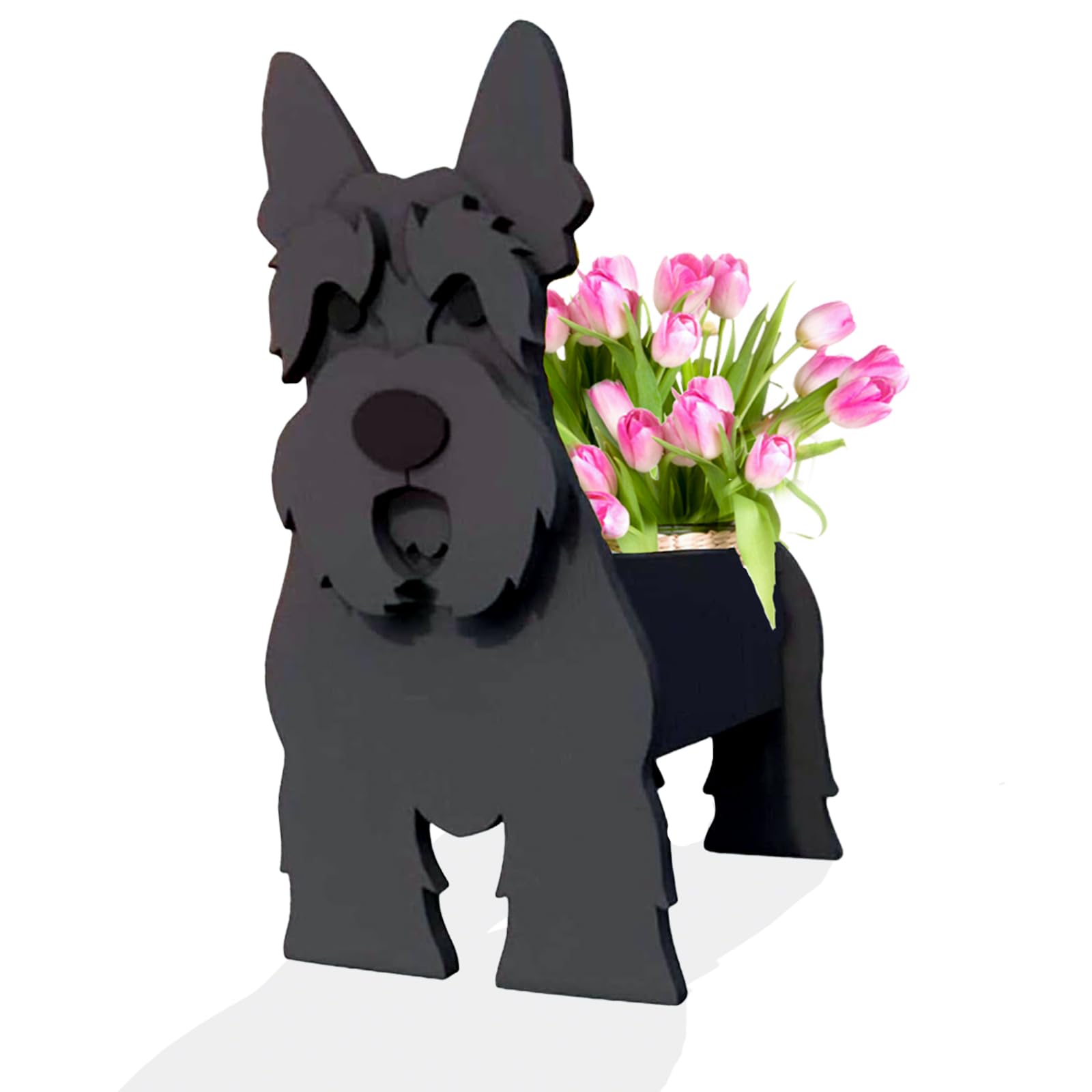 Strolfay Scottish Terrier Planter - Cute PVC Herb Garden, Dog Flower Pot for Outdoor Plants for Pet Lovers - 9.45 * 6.61 * 13.39in — image 1