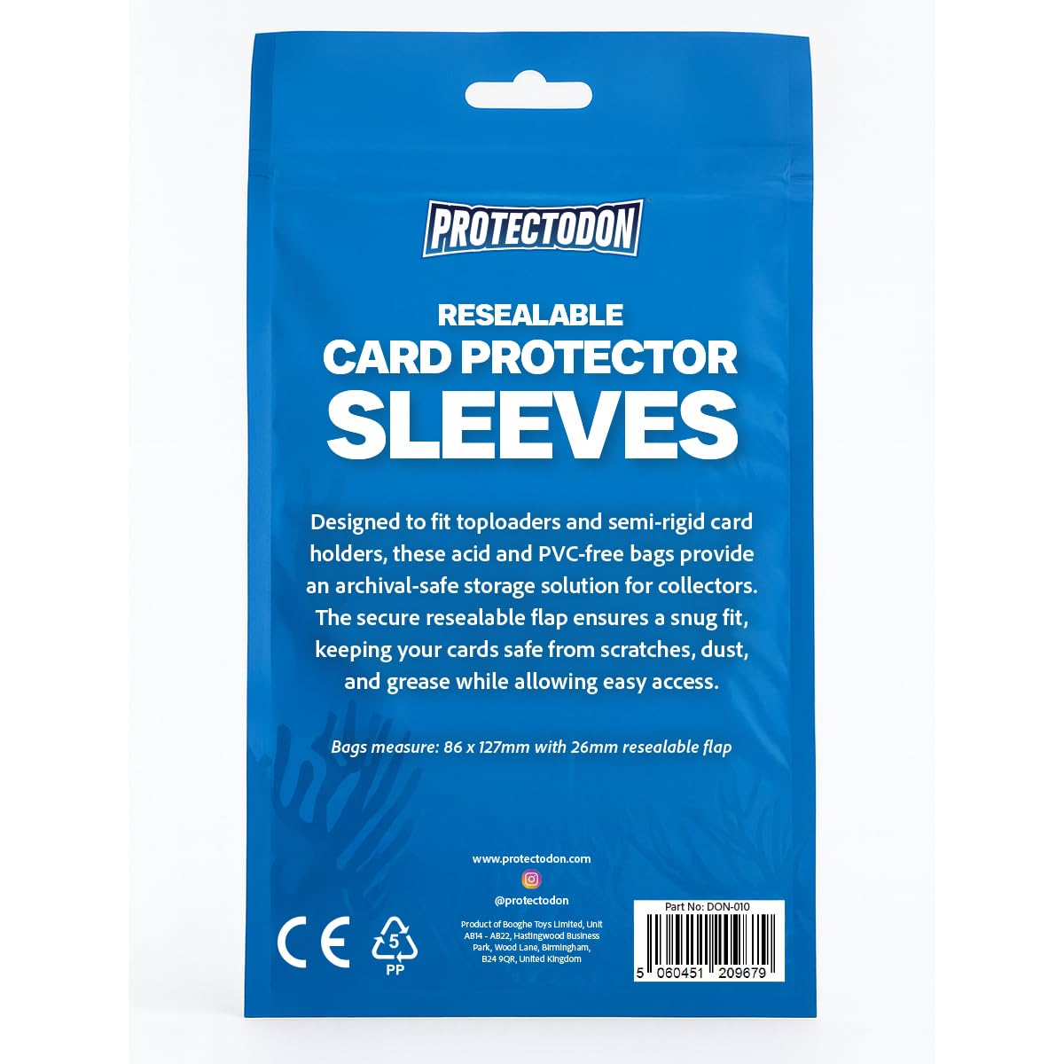 Protectodon Resealable Card Protector Sleeves (Team Bags) 100pcs, Crystal Clear - Image 3