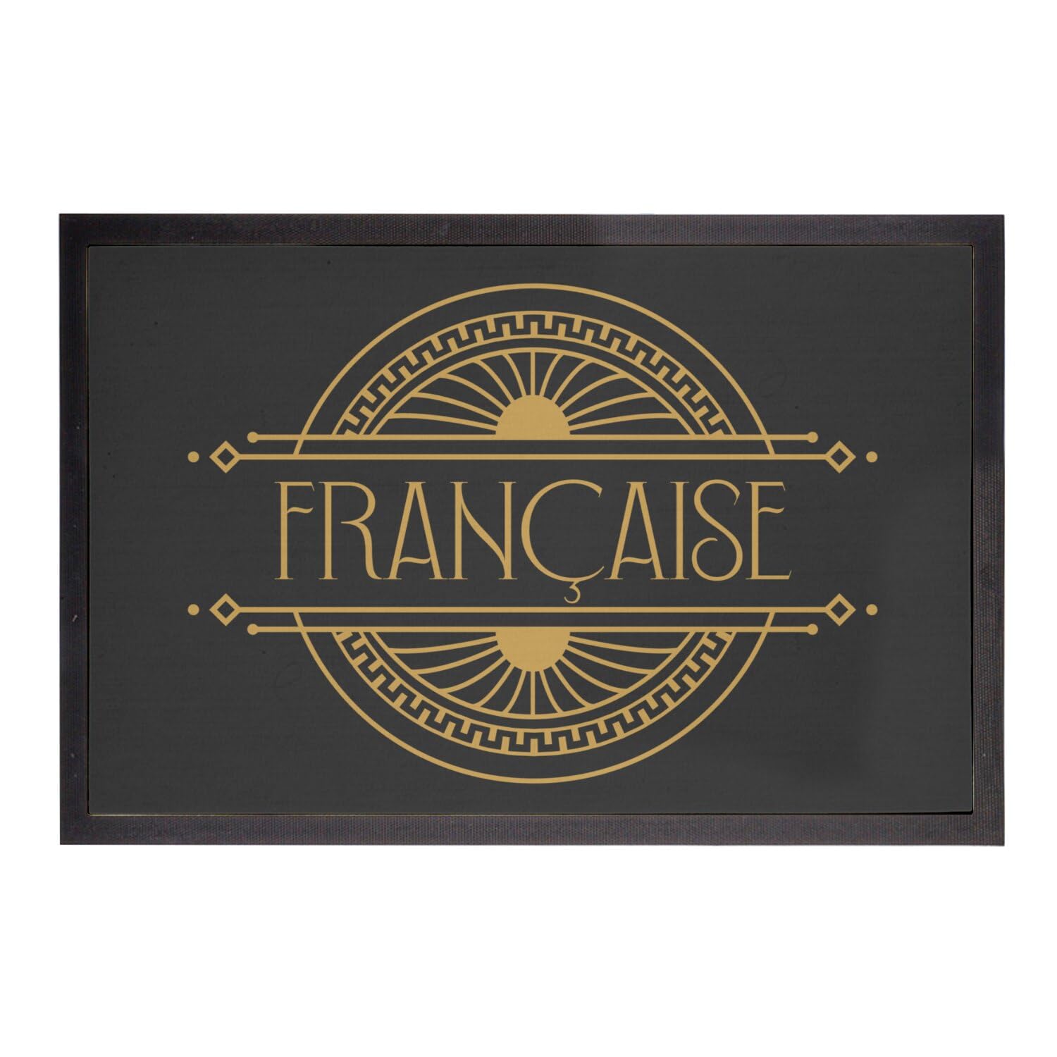 Paillasson Noir Chic pour Entrée Cosy : Ambiance Vintage Française 60x40cm