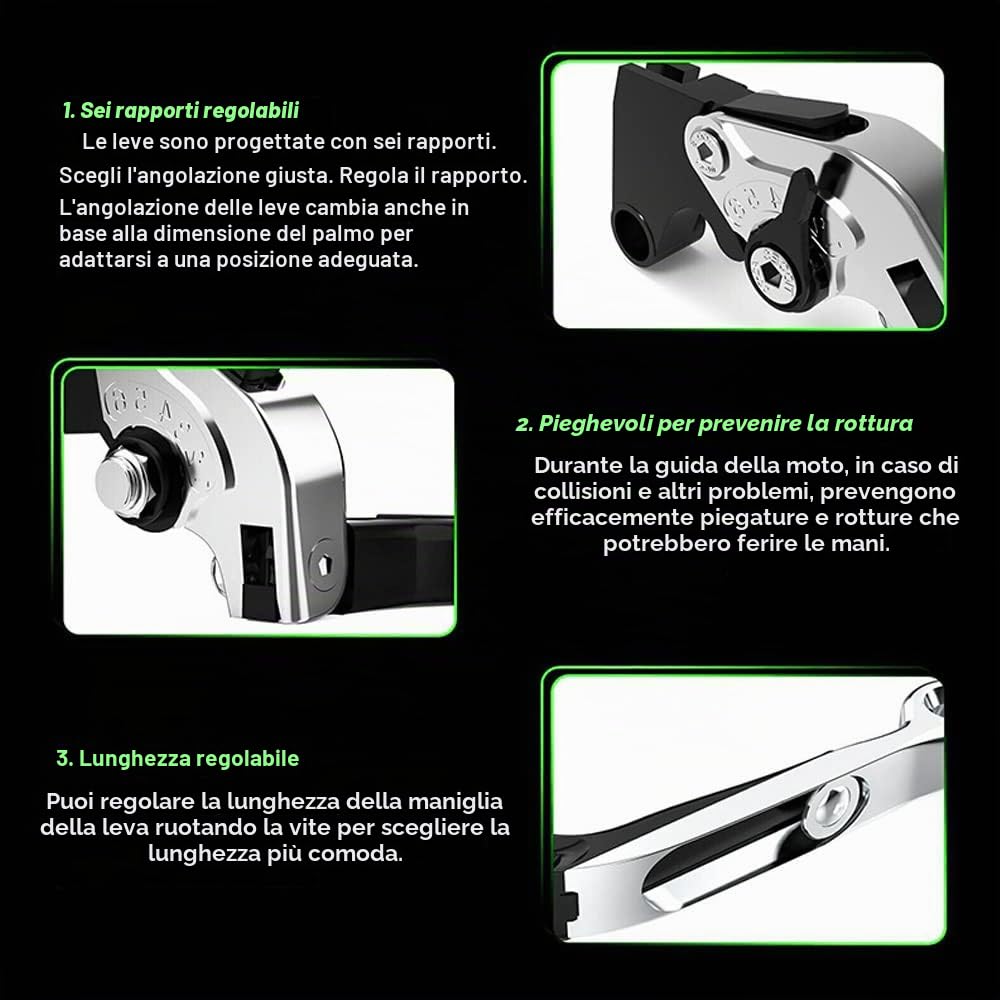 Adjustalbe - Kit di manopole per manubrio in alluminio pieghevoli ed estensibili per Yamaha T-MAX 500 530 560 2001-2020 (T-MAX 2001-2007, kit rosso)