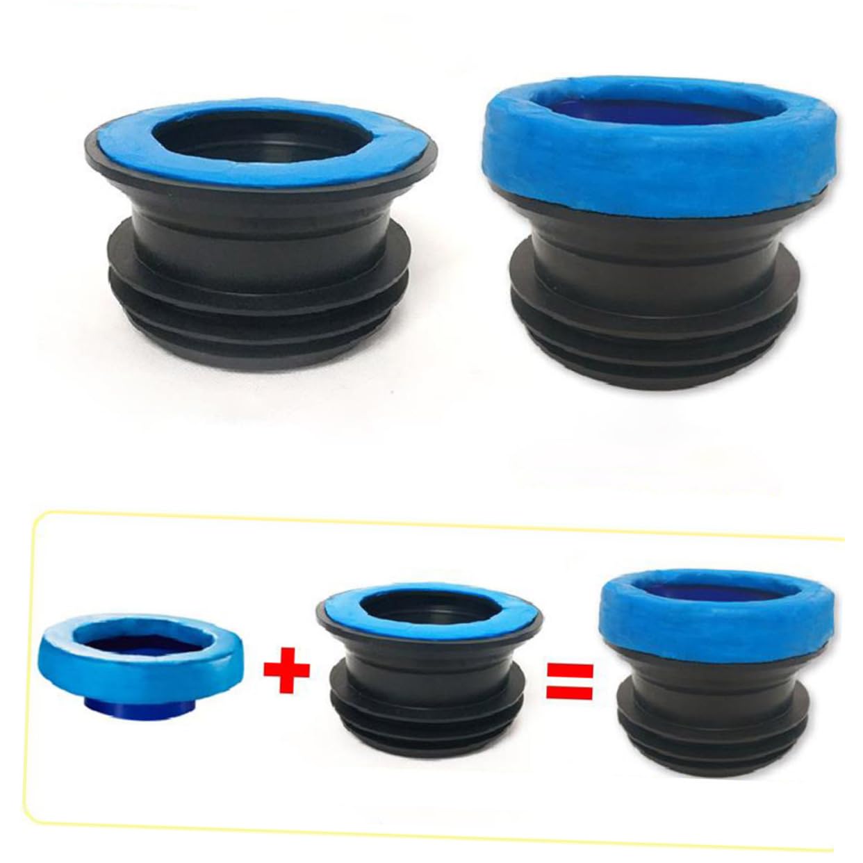 Tofficu 2 Stück Wc Dichtung Wc Ring Abdeckungen Wc Dichtung Wc Flanschring Dichtring Blau Gummi