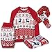 Blueberry Pet Ugly Christmas Reindeer Dog Sweater Turtleneck Holiday Family Matching Clothes for Dog, Tango Red & Navy Blue, Back Length 10