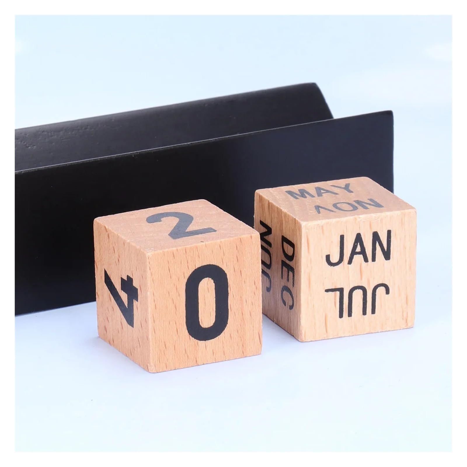 Ensemble De Calendrier Bureau En Bois, 2 Cubes Numériques, Bloc 1 Semaine