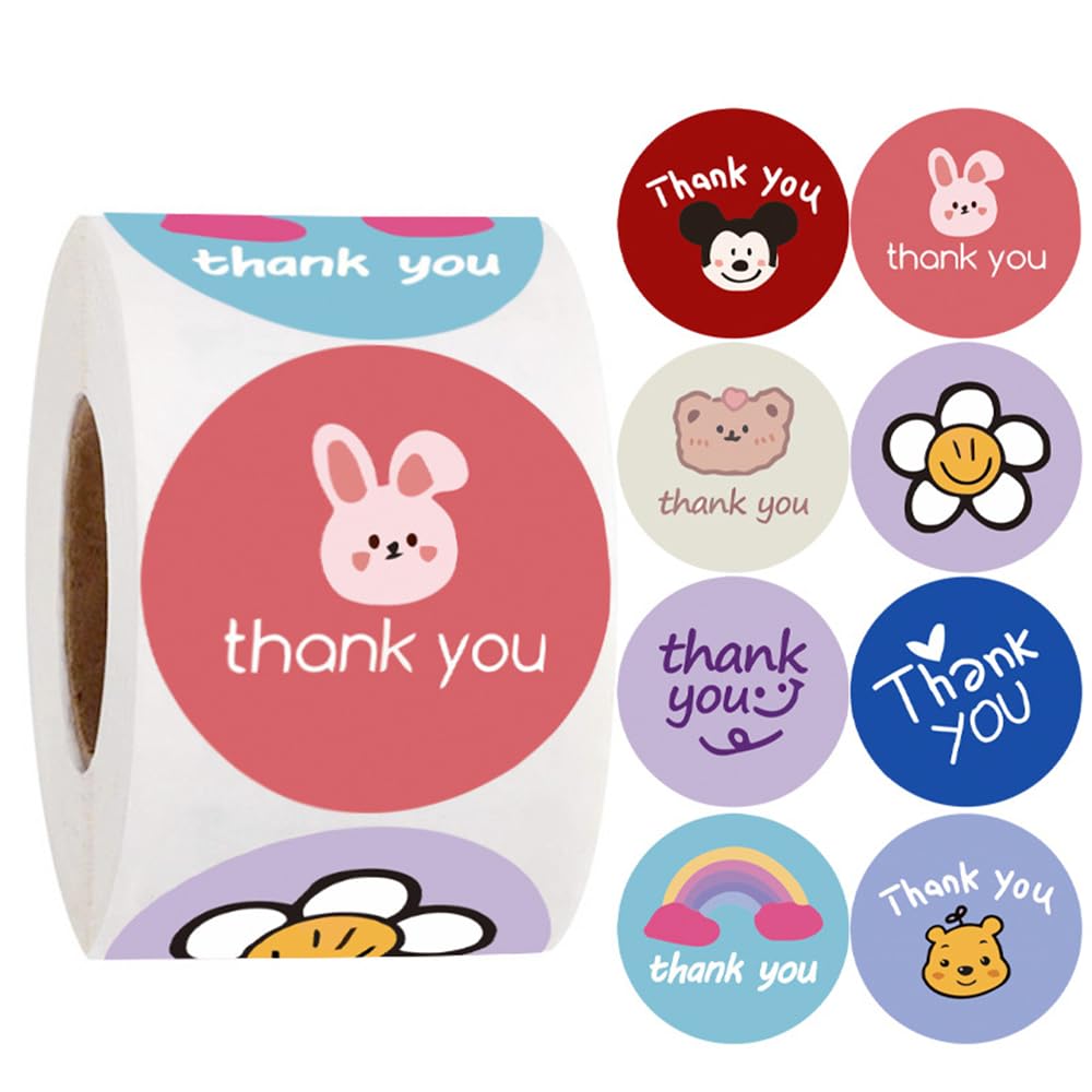 Dankbar Stickers, Children's Cartoon Stickers, 500 Pieces, Thank You Craft Stickers for Reward Stickers Cute Stickers