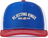 Mens Trucker Hats Rejecting Kings Since 1776 Cute Trucker Cap for Men No Kings Cap Red and...