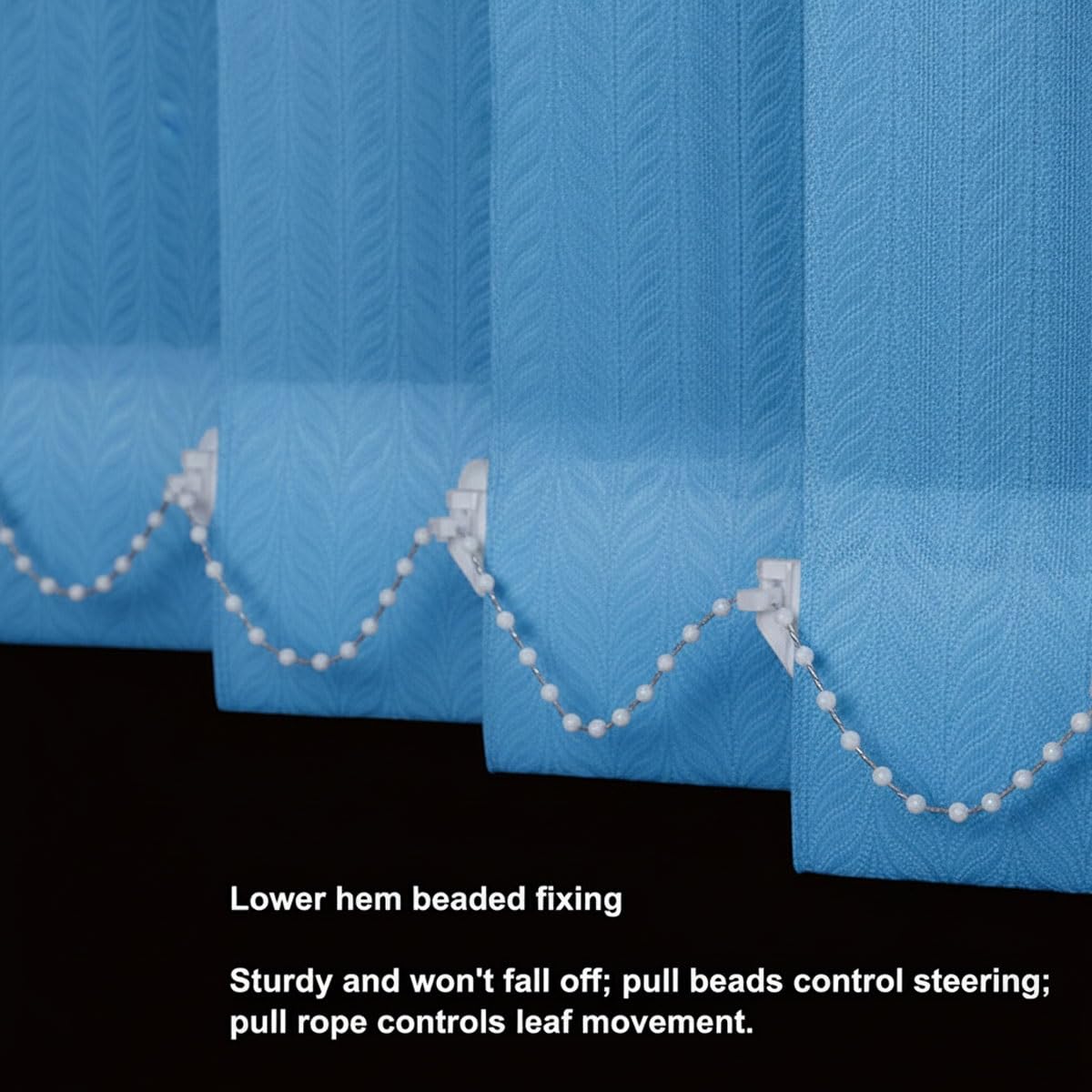 Lamellenvorhang Komplettset Nach Maß, Verdunkelung Vertikaljalousien Innen, Durchscheinend Vorhang Flächenvorhang für Tür Und Fenster, Blau(W120x120cm)