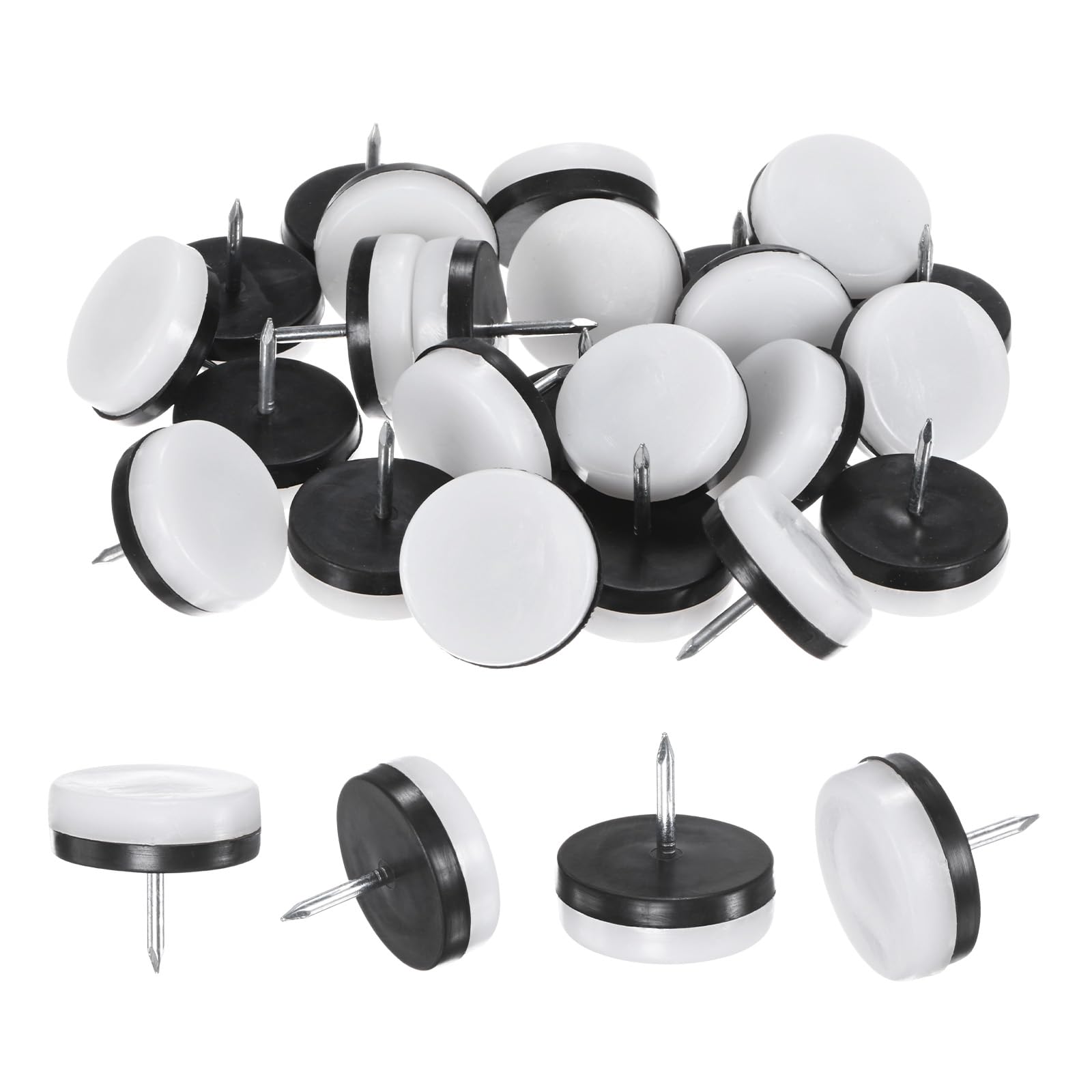 M METERXITY 24-Pack Furniture Sliders, 1.2" Nail-on Chair Leg Protectors for Hardwood Floors/Table/Chair/Wooden Floors