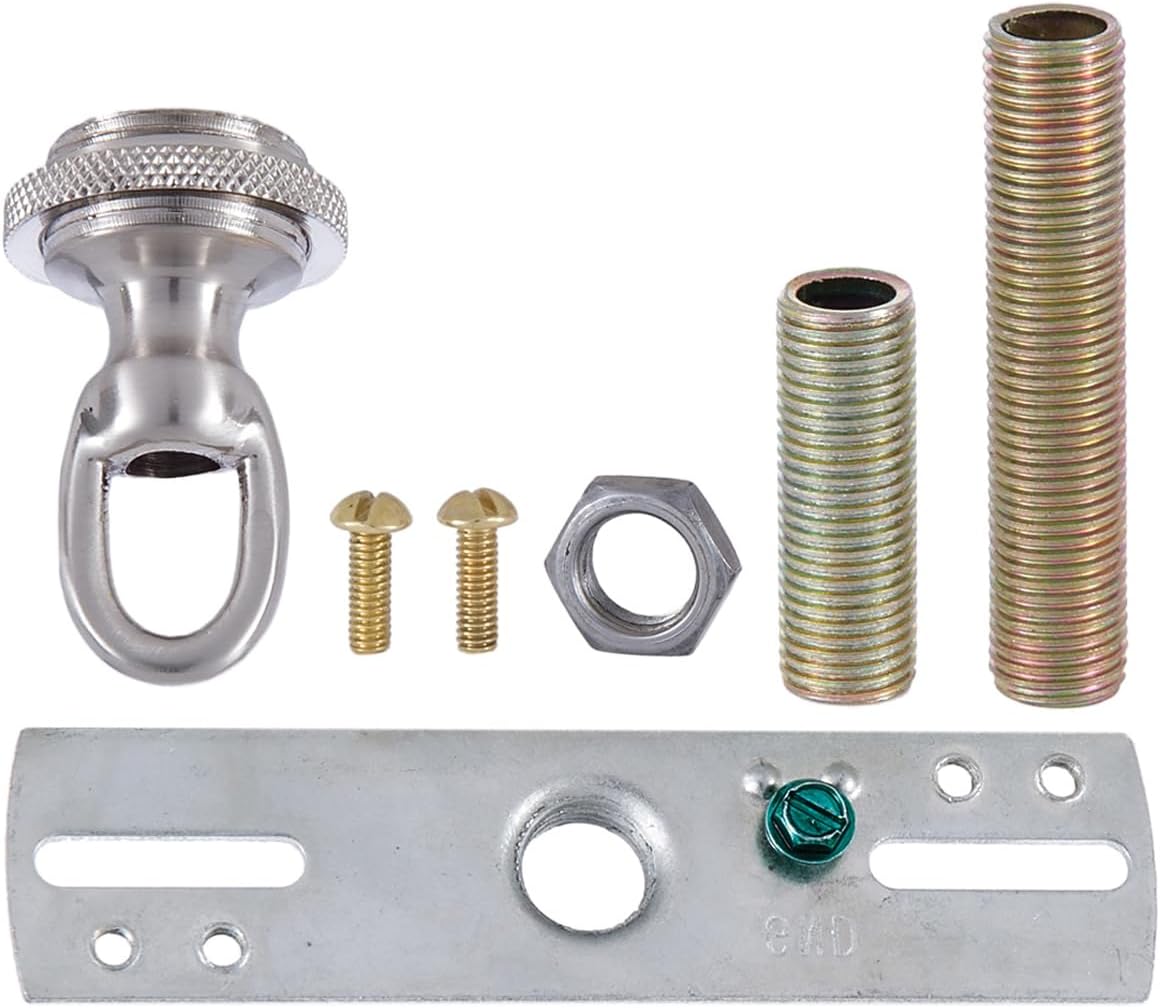 B&P Lamp® Screw Collar Ceiling Light Canopy Plate Kit (Cast Satin Nickel)