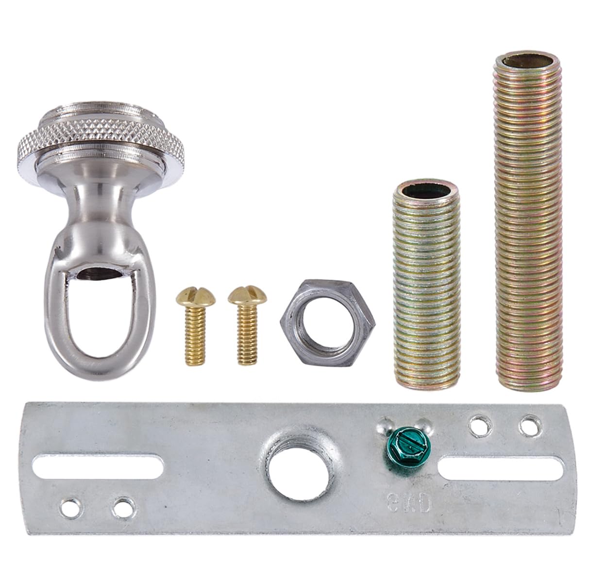 B&amp;P Lamp® Screw Collar Ceiling Light Hardware Kit (Cast Satin Nickel)