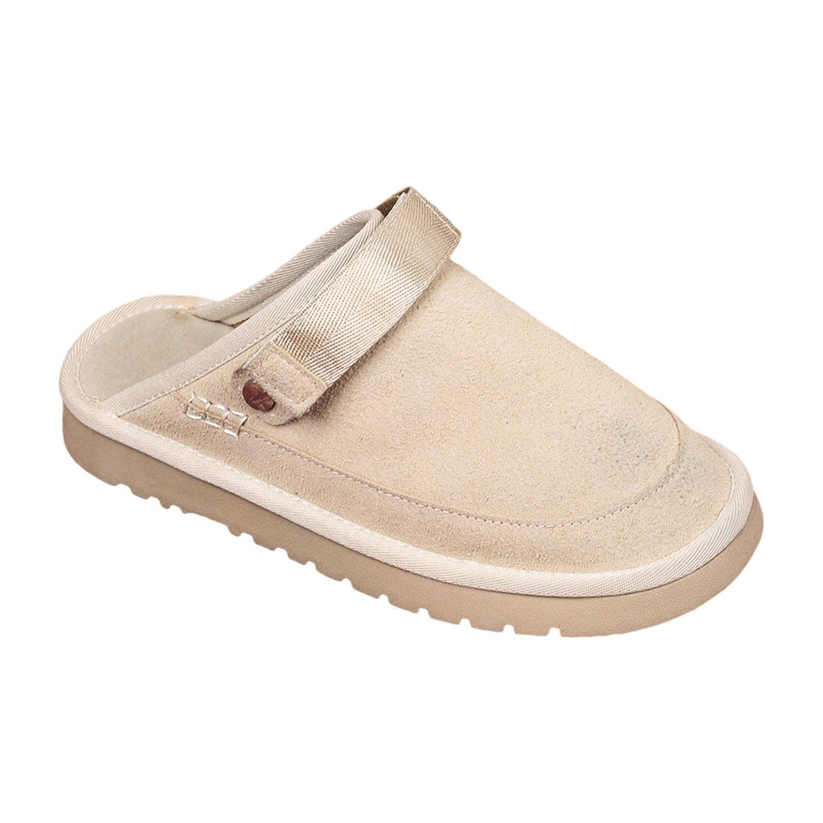snappsy Suede Clogs Adjustable Strap Thick Soled Slip on Closed Toe AntiSlip Sandals 40-picture-14
