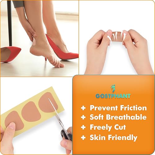 Miniatura 12 de Moleskin para pies ampollas, relleno adhesivo de moleskin, almohadillas de piel de moleskin para zapatos, dedos de los pies, talón, prevención