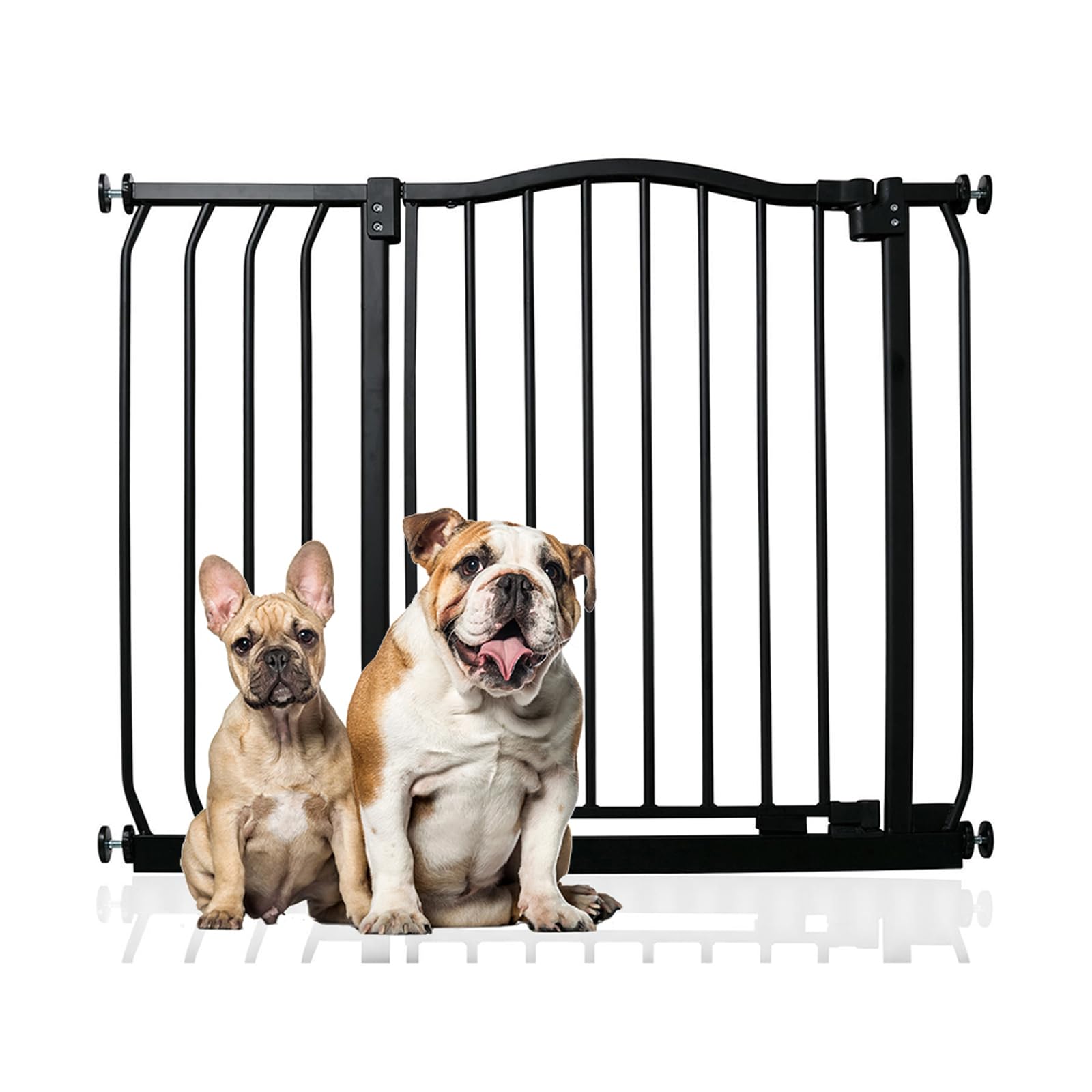 Bettacare Curved Top Dog Gate, 89cm - 98cm, Matt Black, Pressure Fit Pet Gate for Puppy and Dog, Easy Installation