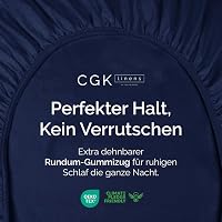 CGK Unlimited Gumis Lepedő 180x200 cm - Extra Mély Mikroszálas Lepedő 40 cm Magas Matracokhoz - Gyűrődésmentes Tengerészkék Ágynemű - Oeko-T 2