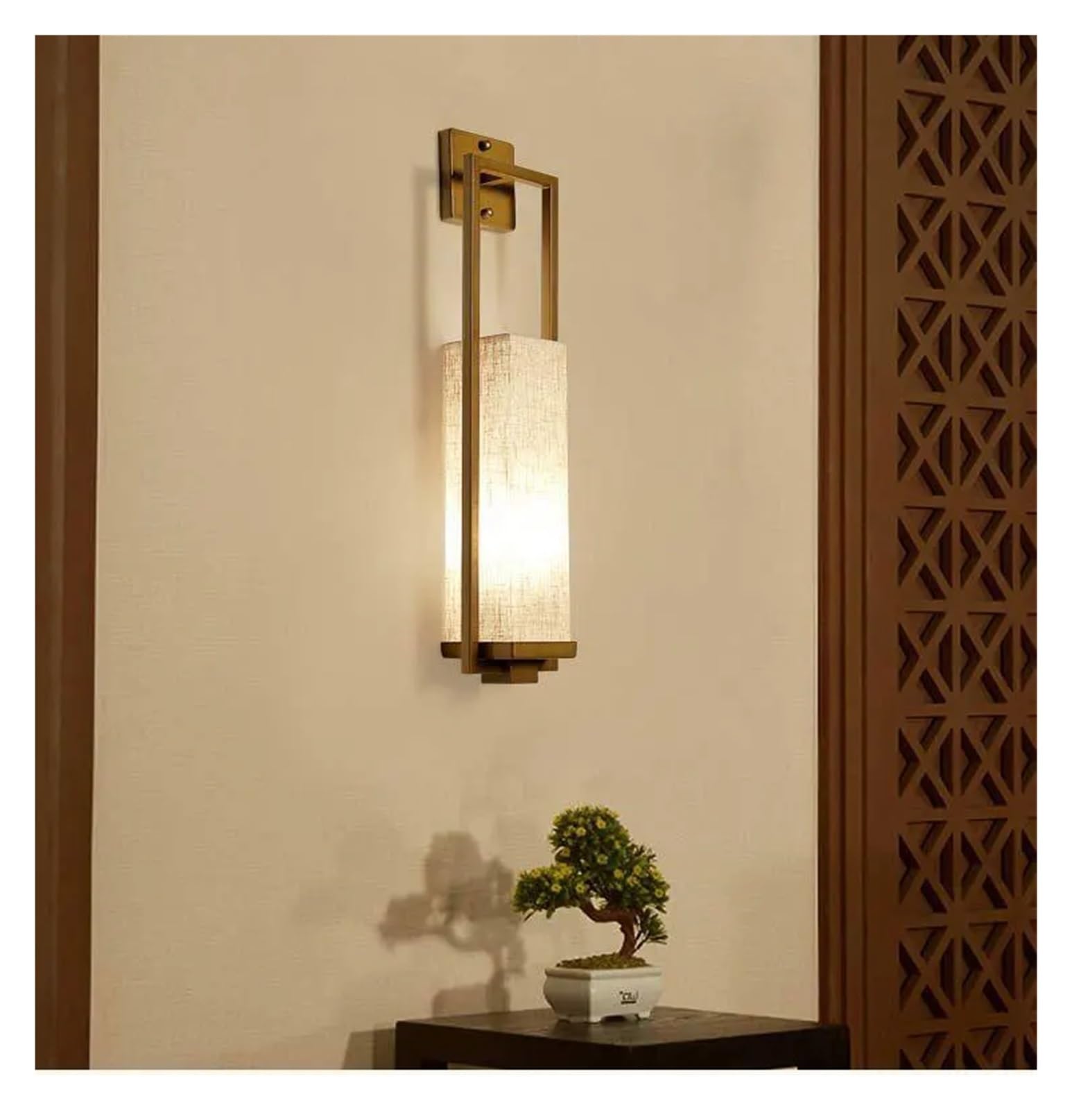 IvyLoutish Chinese Style Wall Lamp Bedside Lamp Living Room Bedroom Corridor Hotel Wall Stair Lamp E27 Cloth Light Fixture Sconce,Modern