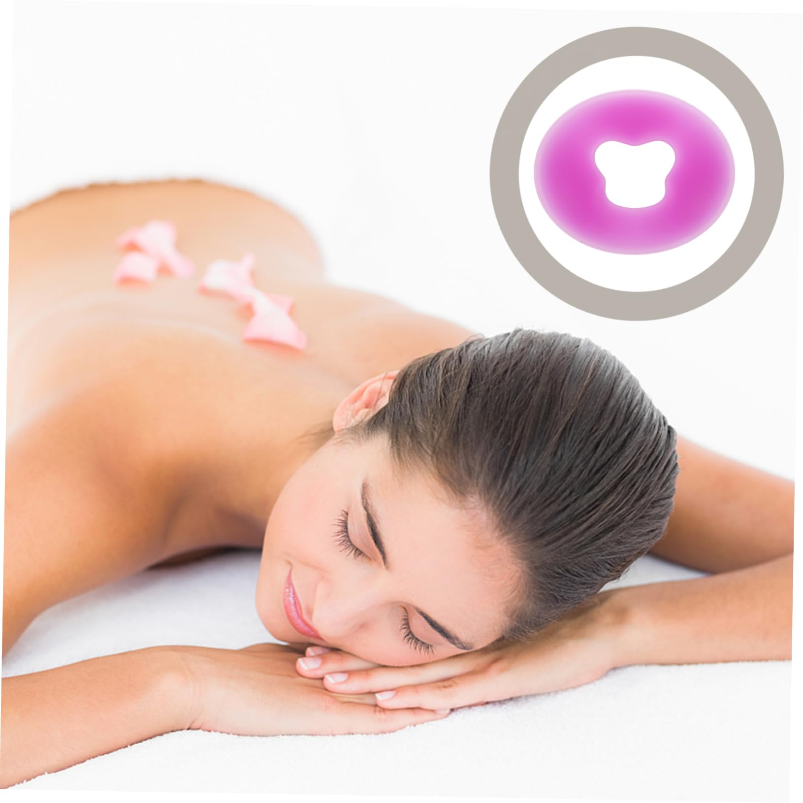 Cuscino Massaggiante per Viso in Silicone a Forma di U Foro, Cuscinetto Facciale Morbido per Spa e Centri Estetici, Supporto Ergonomico per Massaggi e Relax Sul Lettino