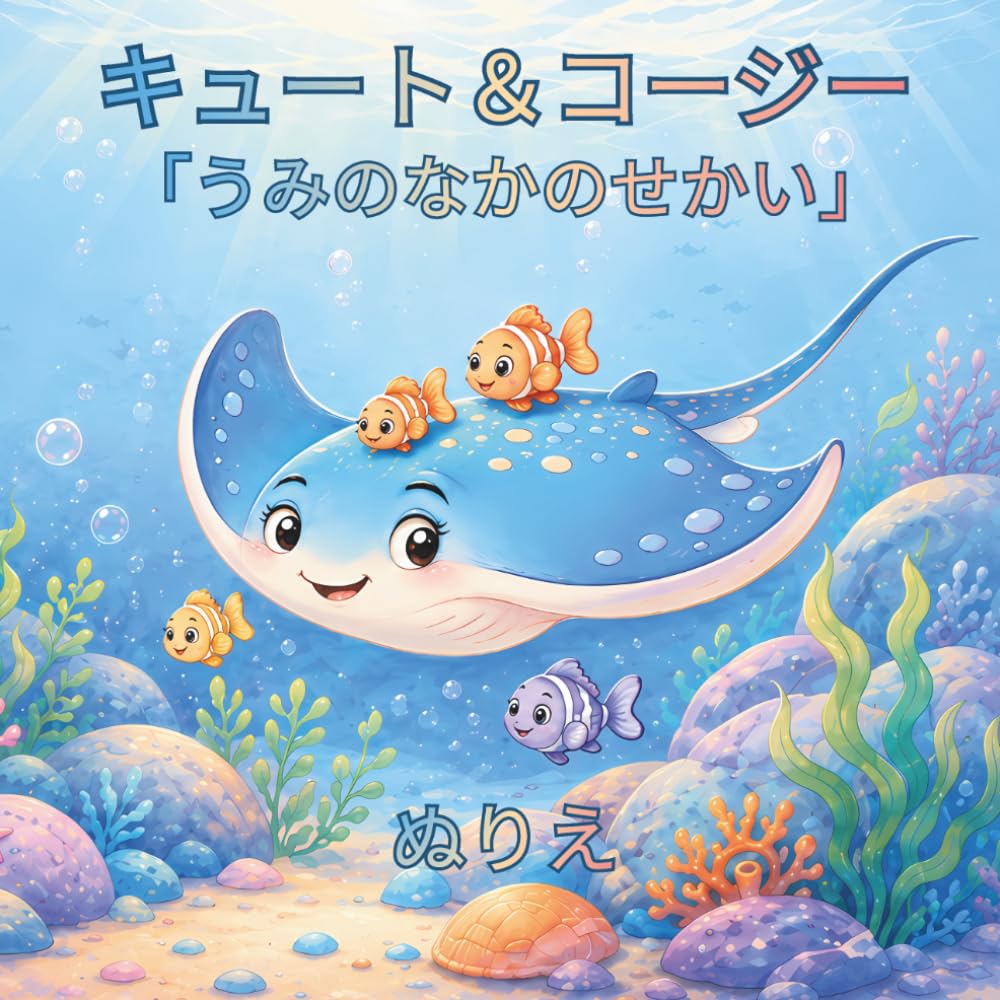 キュート＆コージー「うみのなかのせかい」ぬりえ: とびこんで... 子ども向けのかわいい海のいきものぬりえ (かわいくてあたたかい ぬりえブック)