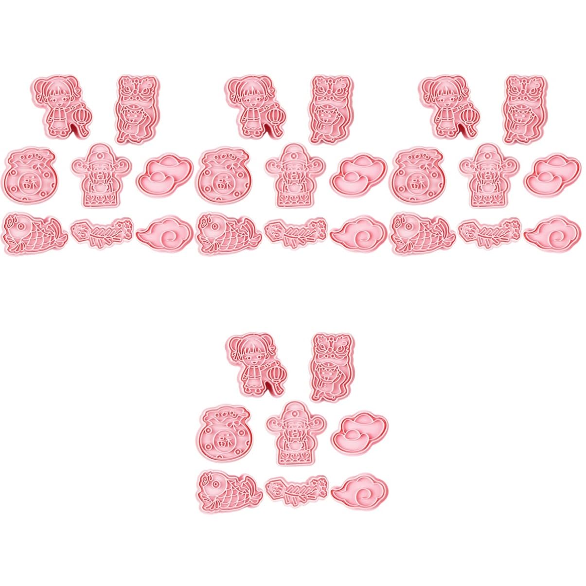 ABOOFAN 4 Juegos Molde De Galletas Formador De Galletas Alimento Cacerola Graduado Galletas De Chocolate Paraca Cortadores De Galletas Lactancia Equipo Horneando Rosa El Plastico 8 Uds * 4