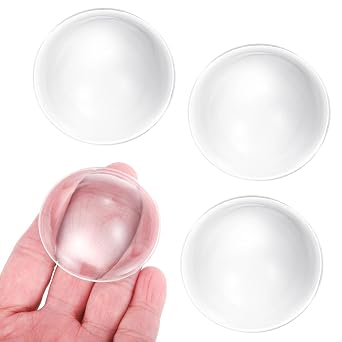 PATIKIL 4Pcs Diameter 52mm Flat Convex Lens, Height 22mm PMMA Acrylic LED Optical Smooth Convex Condenser Lens with Edge for Flashlight Bike Head Lamp Spotlight, Transparent
