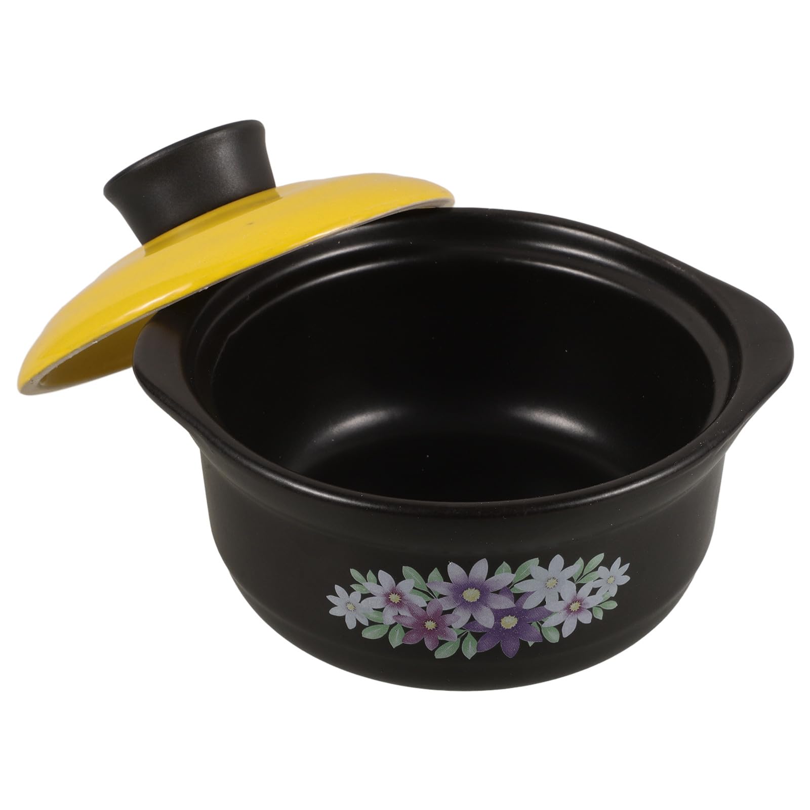 Cazuela de Barro 1.3l Multicolor Resistente al Calor Tapa para Estofado Doméstico y Restaurantes, Utensilios de Cocina Tradicionales para Guisar y Cocinar, Olla para Sopa Casera