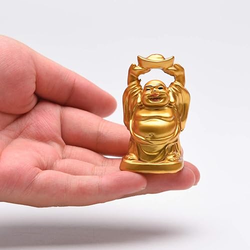 Vista 38 de BRABUD 1'' Red Resin Laughing Buddha Maitreya Figurines Collection Gift Home Office Desk Decor Flower Pot Statue Decoration Set of 6 Juego rojo