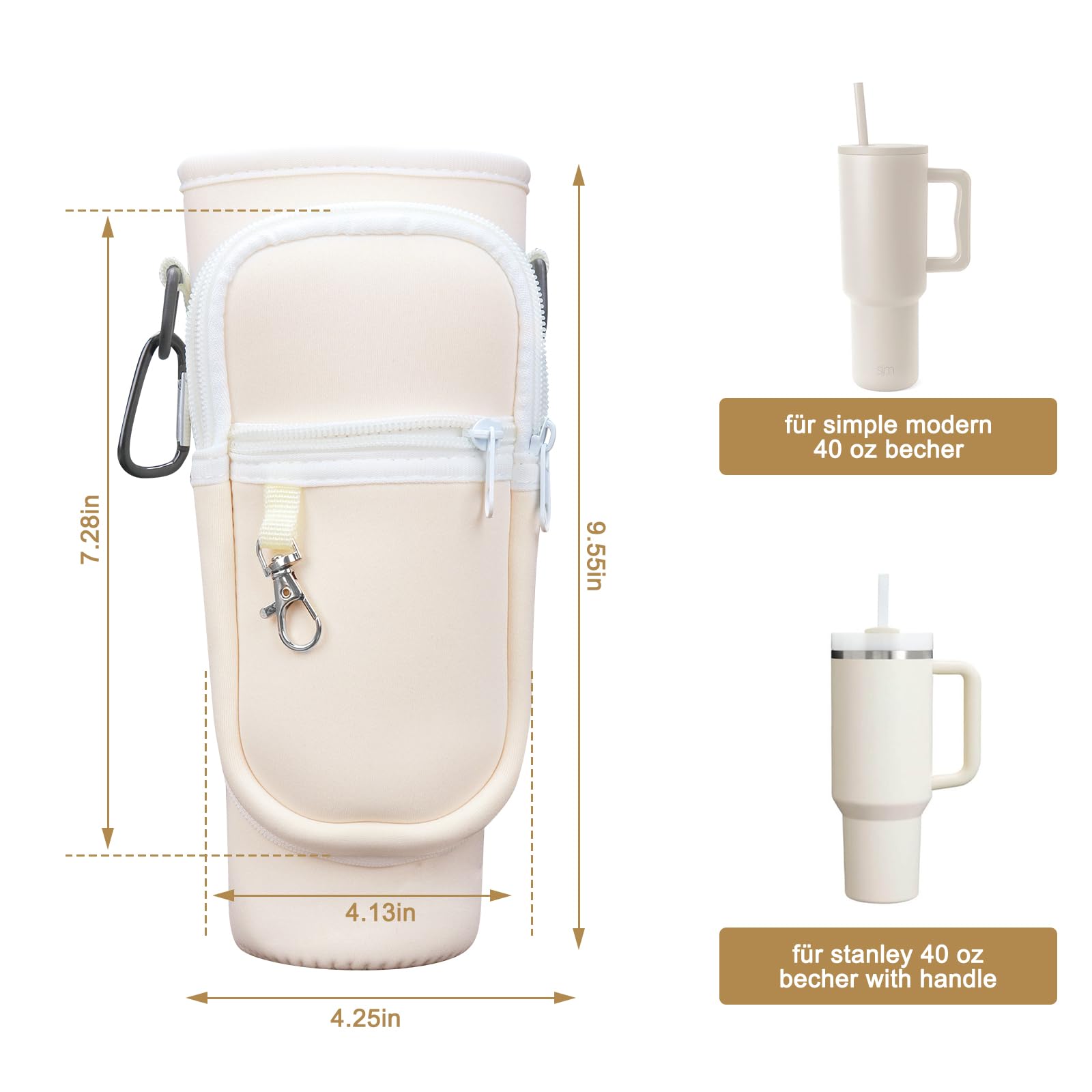 Sac de transport de bouteille d'eau pour Stanley,2 Pièces Stanley Cup
