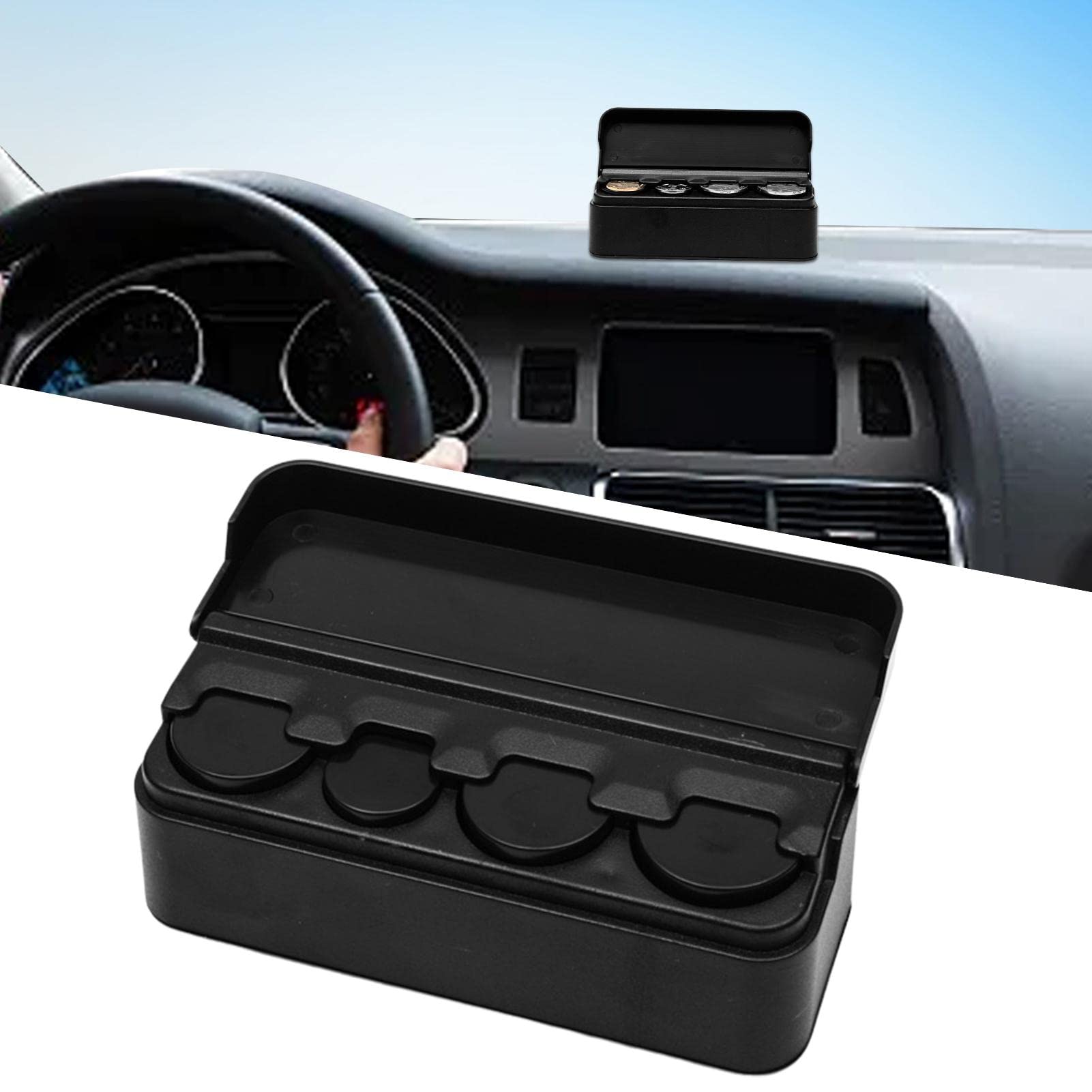 Auto Münzhalter Organizer Schwarz - Praktische Münzkassette Für Auto & LKW