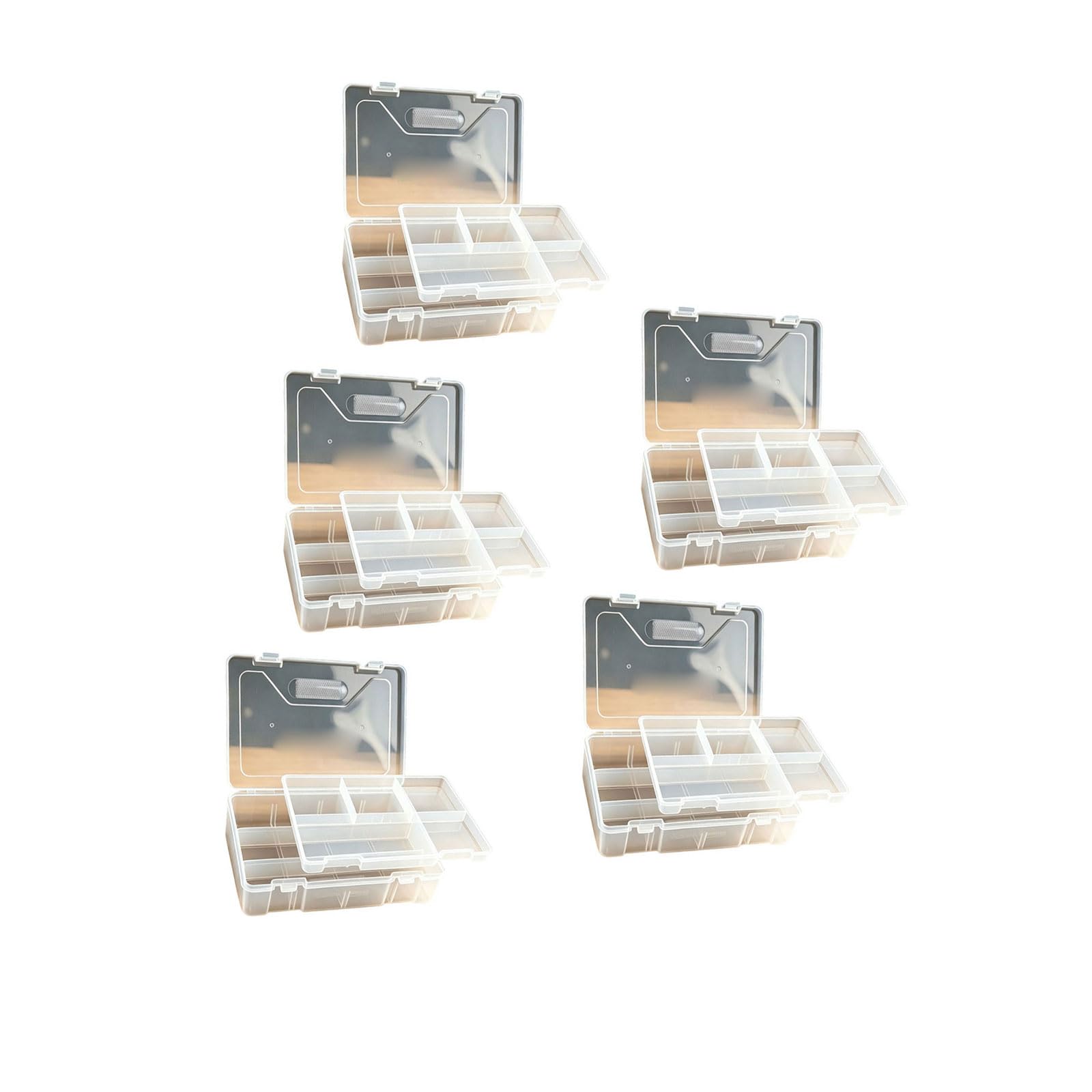 Custodia trasparente con custodia protettiva con scomparto regolabile per schizzi e strumenti da disegno, custodia sicura e ordinata, Doppio strato, 5 pack