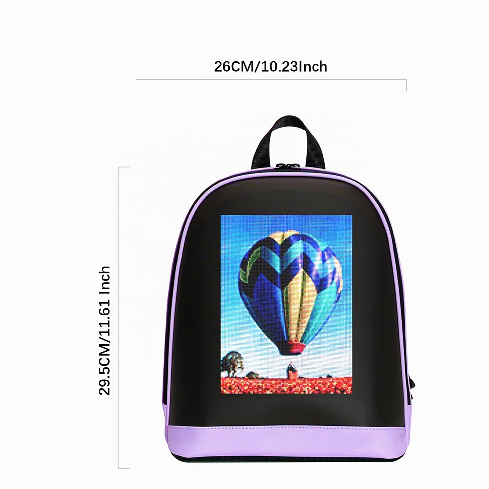 Crelander Zaino a LED, piccolo zaino per computer portatile con schermo programmabile, piccola borsa a tracolla intelligente dinamica moda per ciclismo viaggi Daypack App Control, 12 pollici