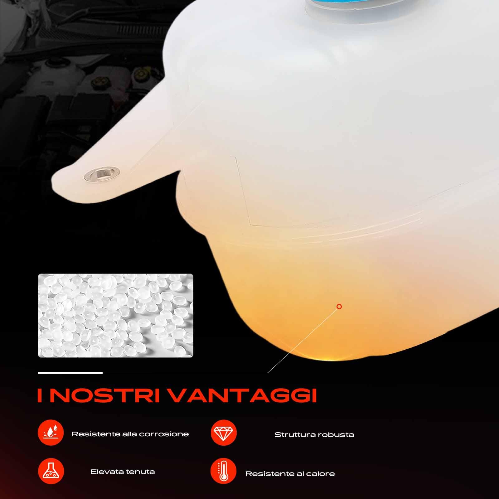 Frankberg Serbatoio di espansione liquido di raffreddamento con coperchio per Nemo AA_ Fiorino Qubo 225 Bipper AA_ 1.3L 1.4L 2007-2020 1617959180
