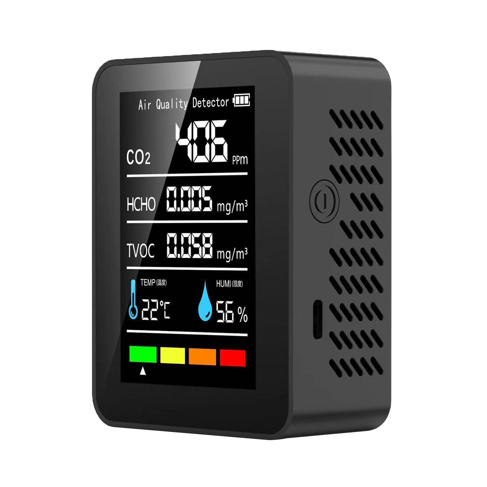 ohohulo Air Meter 5 in 1 Air Tester Portable CO2 Meter Air Tester CO2/TVOC Temperature Humidity Meter