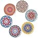 BOHORIA zestaw 6 dekoracyjnych podstawek pod szklanki, filiżanki, wazony, świece, na drewniany, szklany lub kamienny stół, edycja Boho, mandala