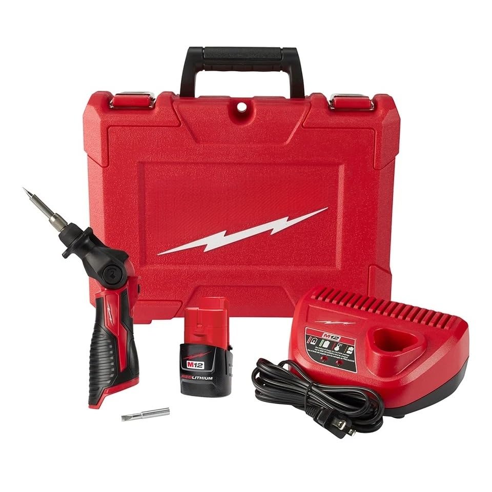 2488-21 for Milwaukee 12V M12 Cordless Soldering Iron Kit Length 10 in Width 1.1 in Height 1.3 in - Red