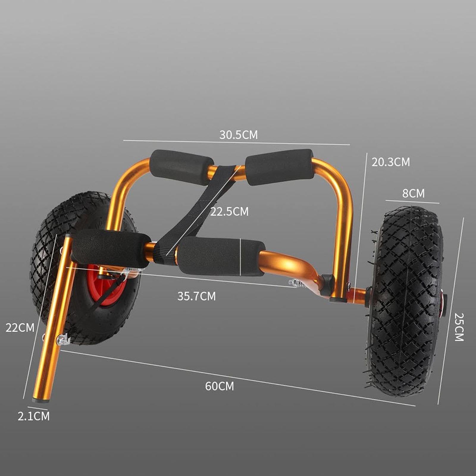 QSTDGVPW Kayak Cart Boat Trailer Folded Aluminum Alloy Pipe Sturdy Universal Heavy Duty Carrier Adjustable Solid Wheel Trolley