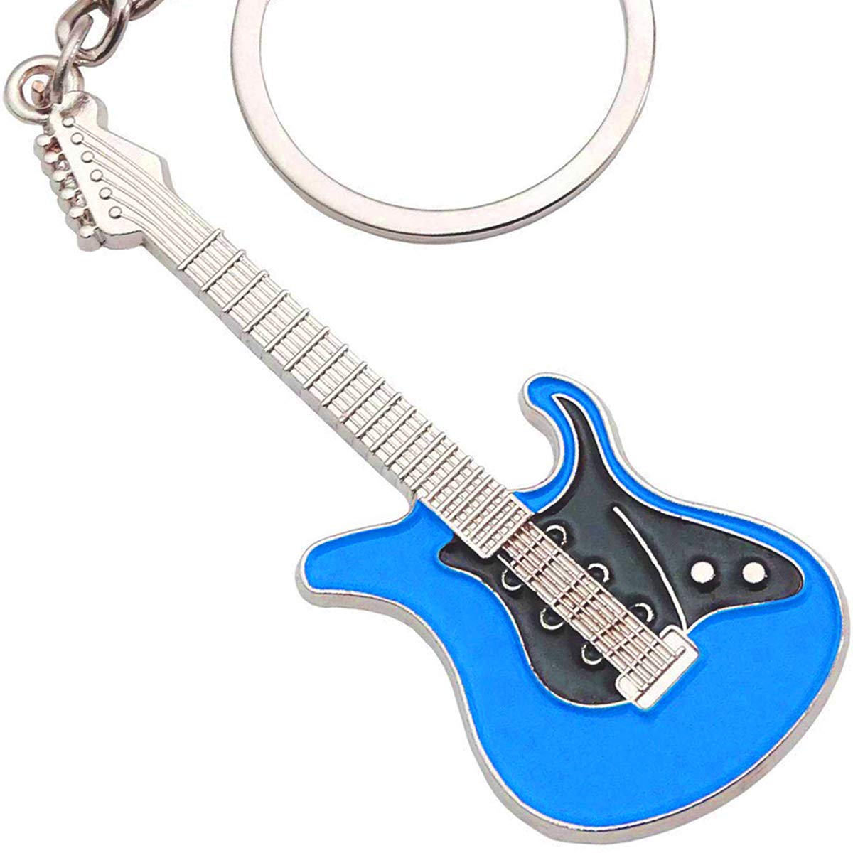 keepdrumElectric Guitar Keyring Metal Blue