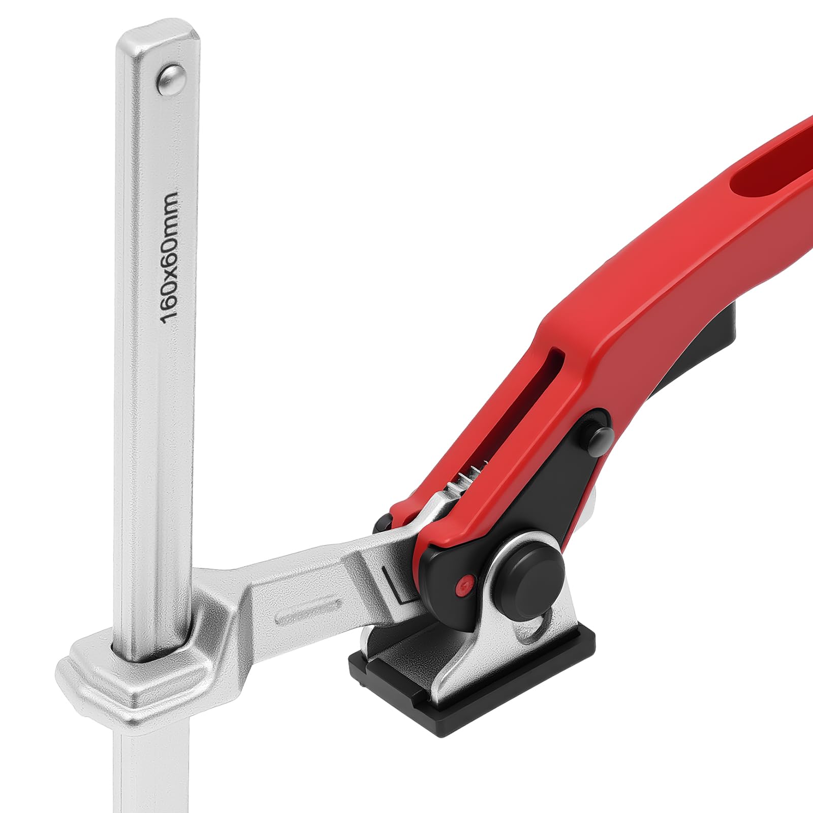 2 abrazaderas de tornillo de guía, abrazadera de mesa, abrazadera de palanca, cierre rápido con capacidad de 160 mm y profundidad de garganta de 60 mm para cortar acero