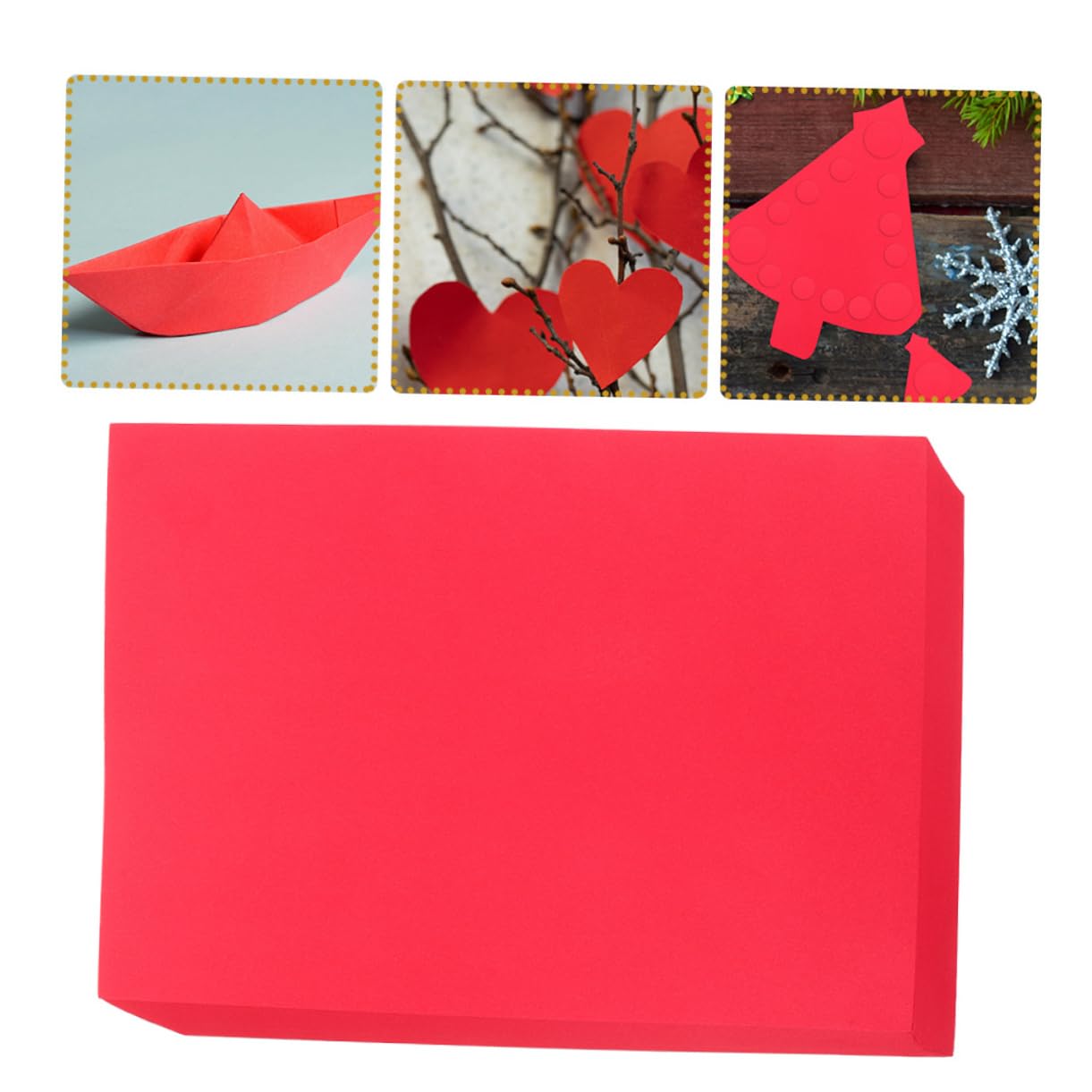Cartoncino A4 Rosso per Lavori Artigianali, 100 Fogli | Crafts e Paper Cutting, Carta per Cartoline e Biglietti, Formato Pratico per Progetti Creativi