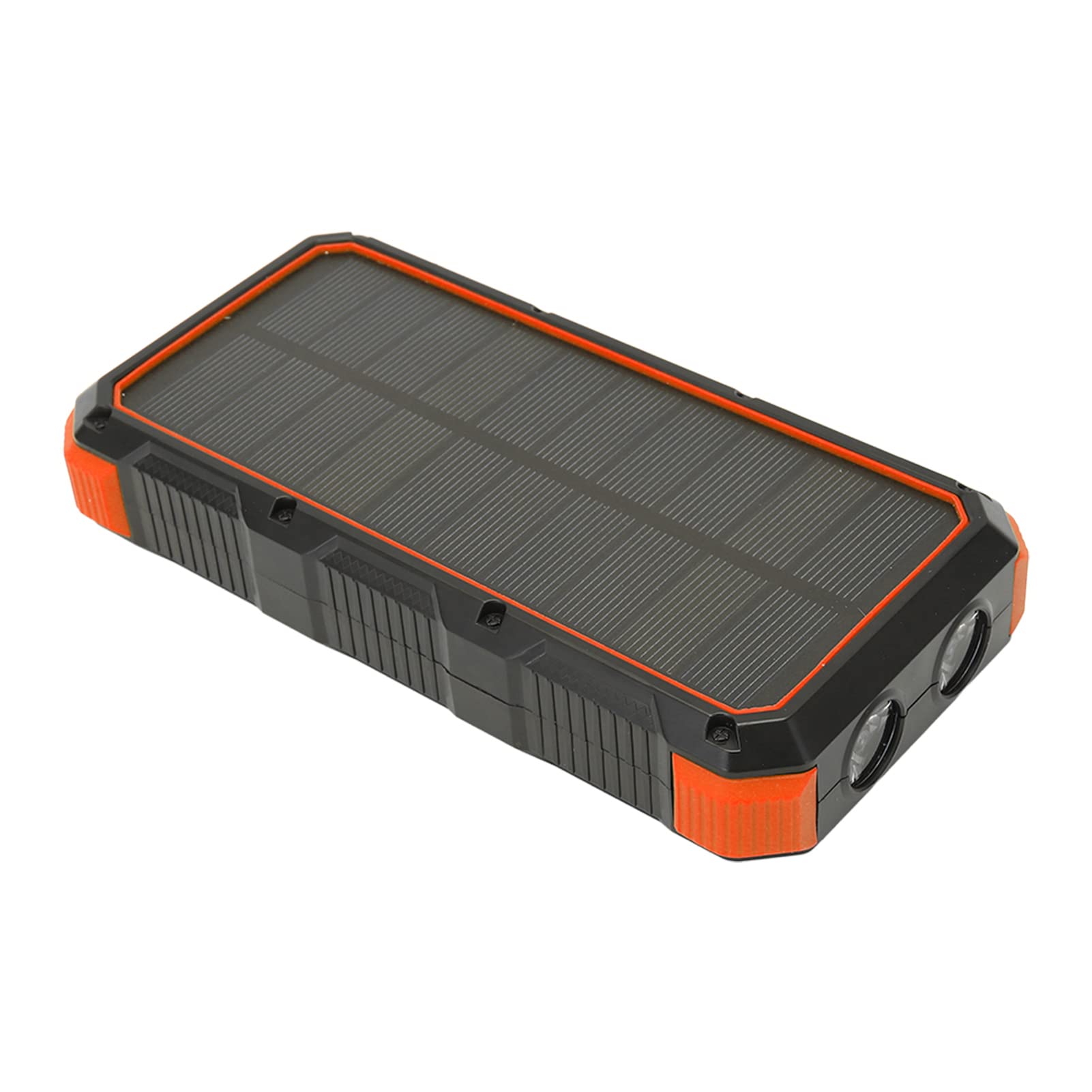 Ejoyous Banque d'énergie Solaire Chargeur Portable ABS 36800 MAh 5 V 3 A avec Chargement sans Fil 3 Sorties USB Double Lumière LED pour Camping Voyage Randonnée Utilisation en Extérieur (Orange)
