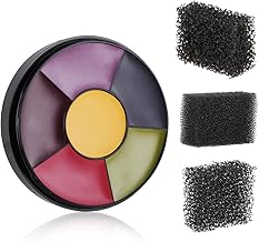 MEICOLY 6 Color Bruise Wheel for Special Effects,Hunting Camo Face Body Paint Kit,Light Green Gamora Witch Face Paint,Trauma SFX Makeup Kit Halloween Makeup with 3pcs Stipple Sponges,Monster and Alien
