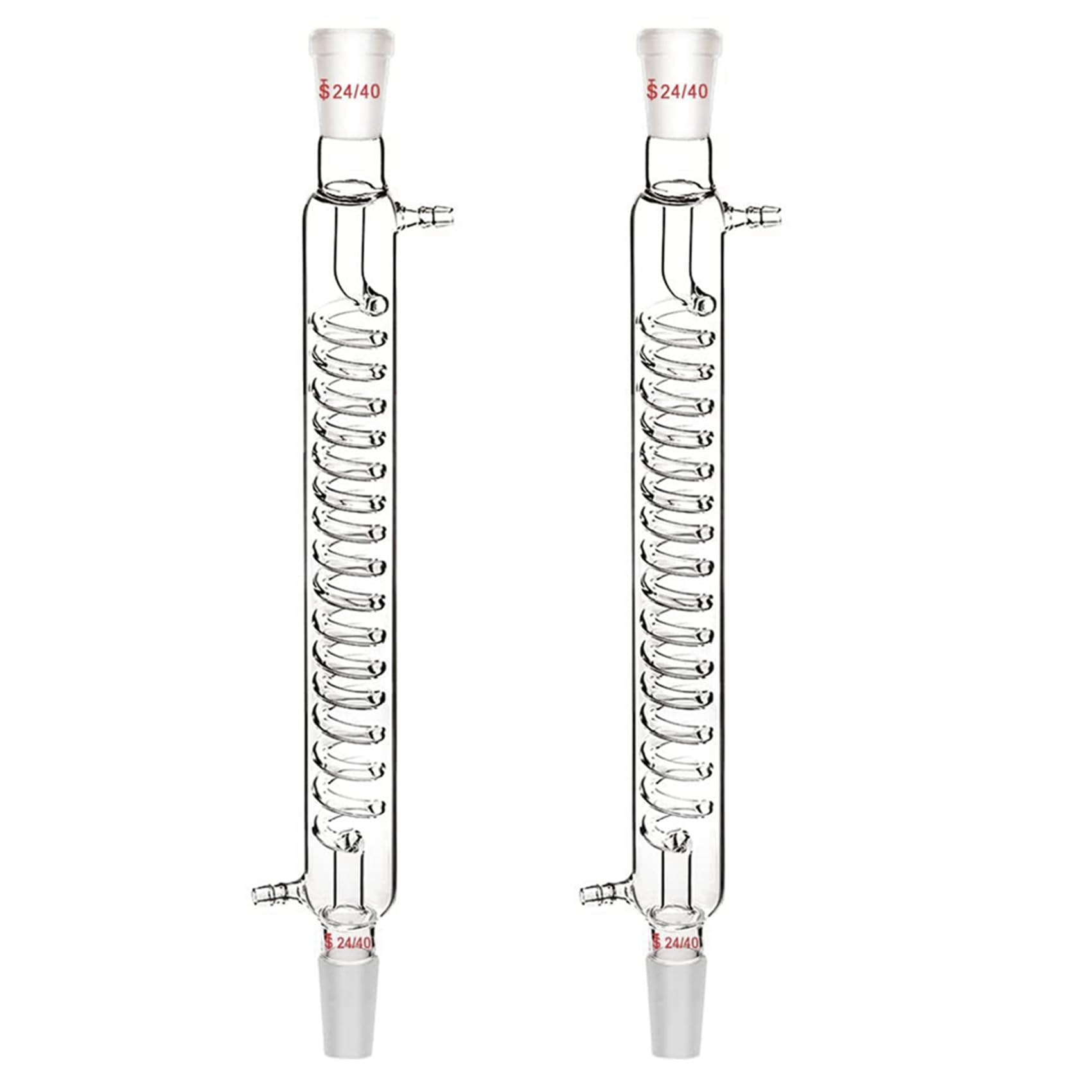 Jnchdghwa Photo Color 2X Borosilicate Glass Condenser With 24/40 Fitting 300Mm Jacket Length Glass Condenser Serpentine Condenser Tube